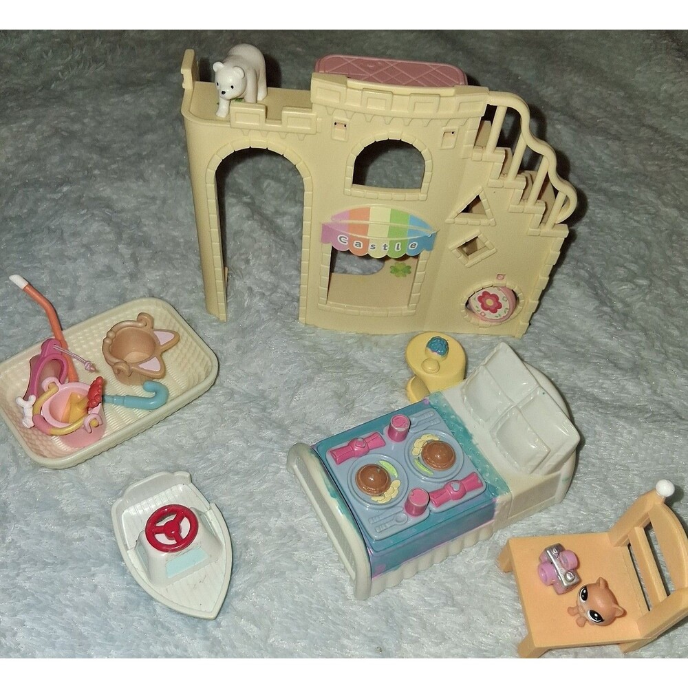 Vintage 1980 Epoch Sylvanian Calico Critter Family 14 piece set